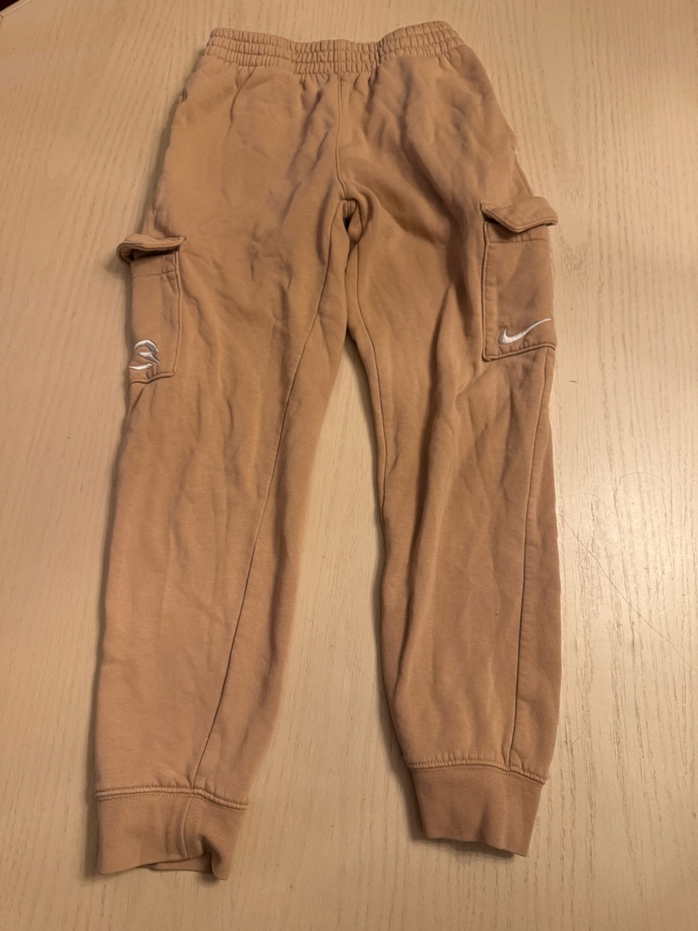 Nike khaki brown cargo sweatpants fleece youth boys M medium